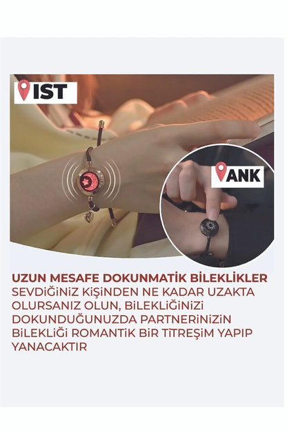 Totwoo Mesafe Bilekliği - Milan İpli Güneş ve Ay Dokunuşlu Bileklikler