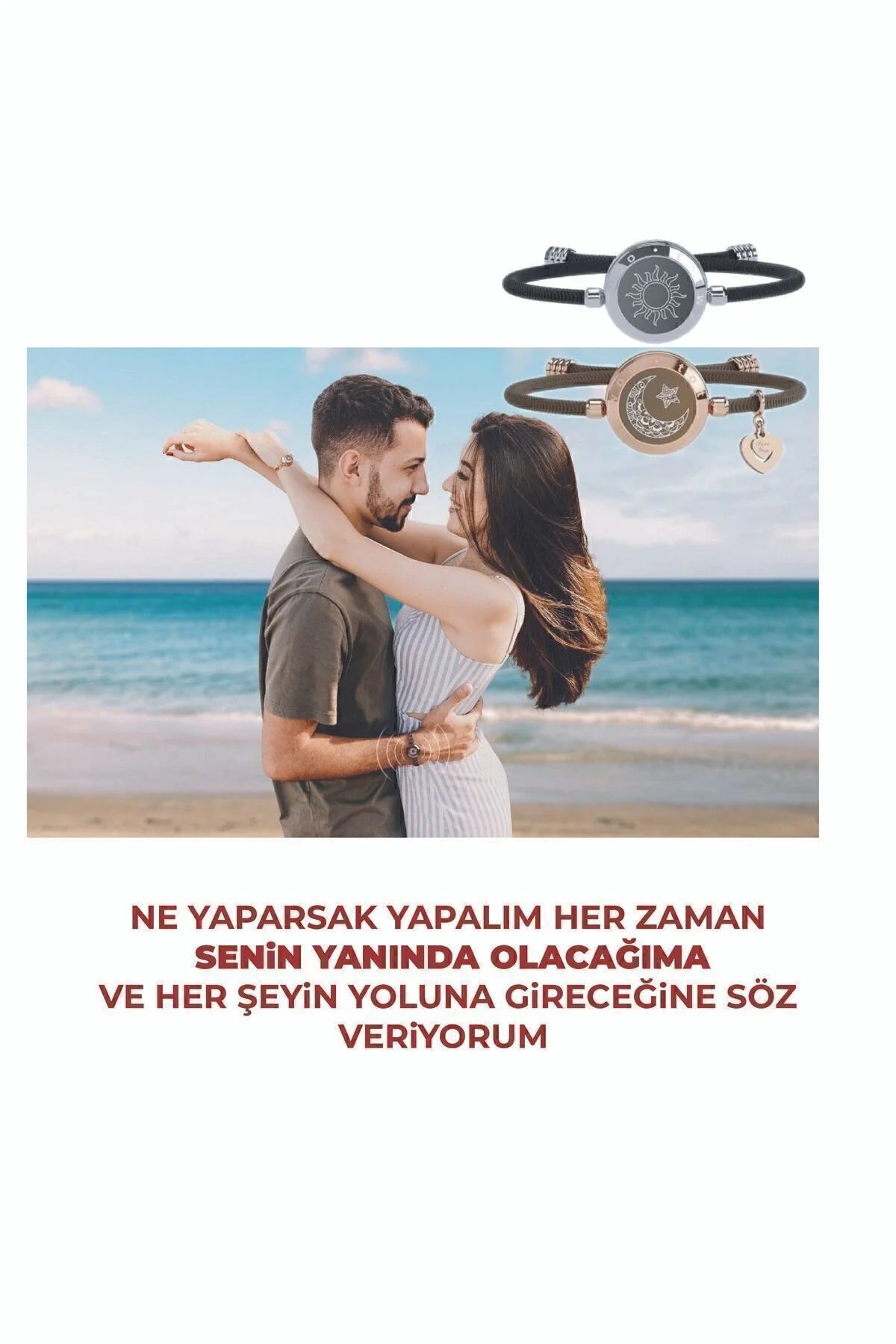Totwoo Mesafe Bilekliği - Milan İpli Güneş ve Ay Dokunuşlu Bileklikler