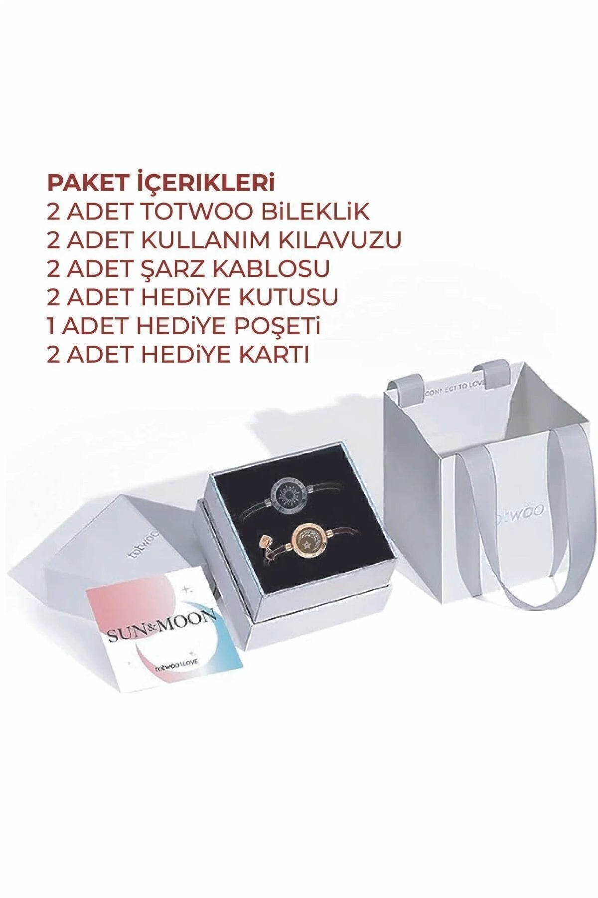Totwoo Mesafe Bilekliği - Milan İpli Güneş ve Ay Dokunuşlu Bileklikler
