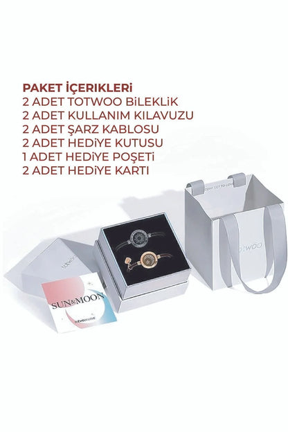 Totwoo Mesafe Bilekliği - Milan İpli Güneş ve Ay Dokunuşlu Bileklikler
